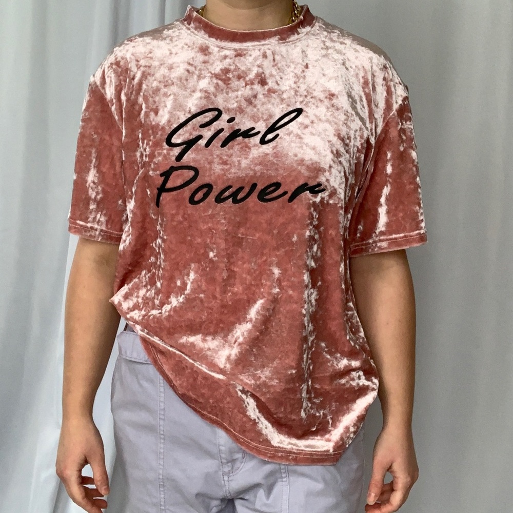 Velour girl power tee